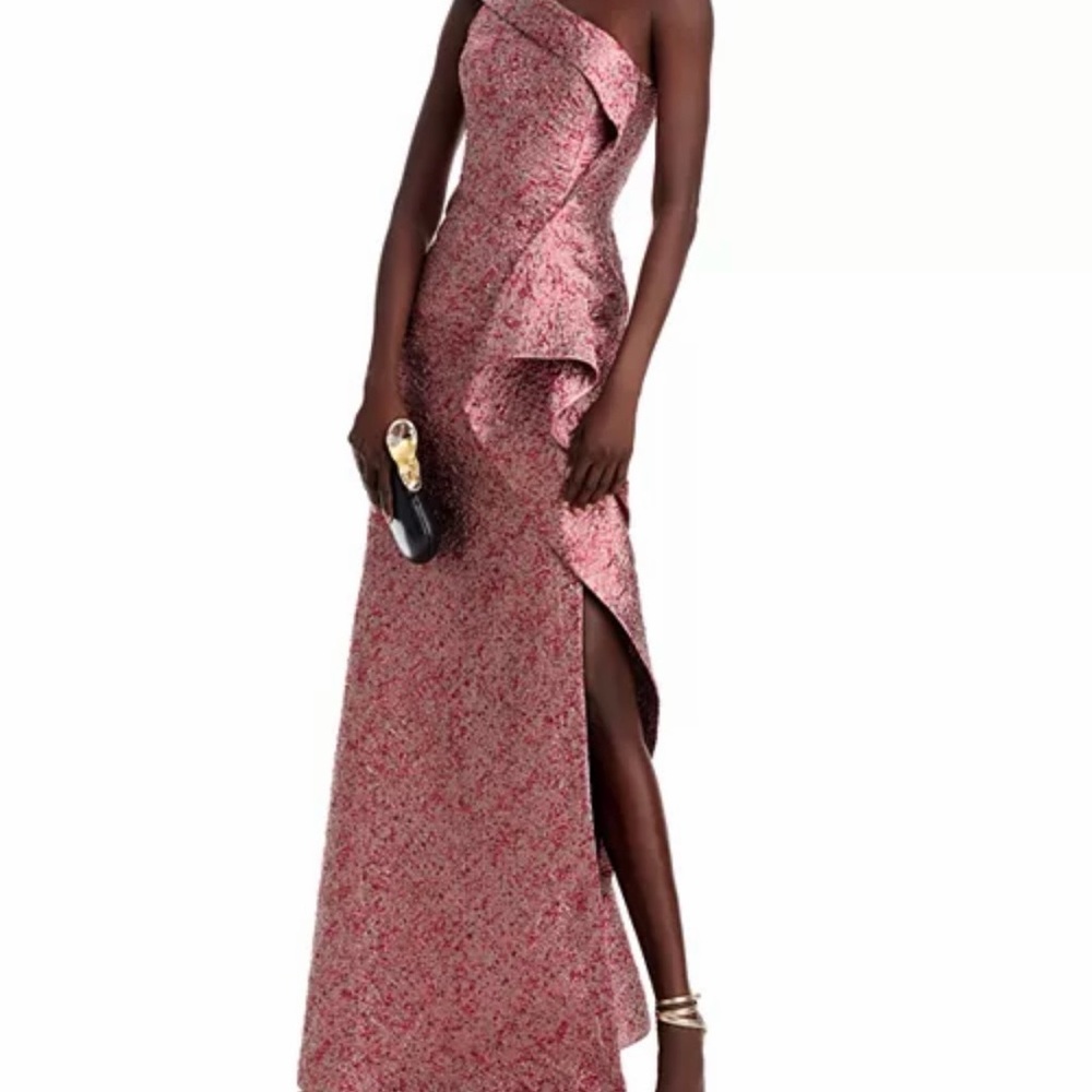 Teri Jon One-Shoulder Pink Gown